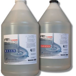 FR1 - Crystal Clear Epoxy Resin (16 gallon kit) to use on river tables, bars and tables counter tops.
