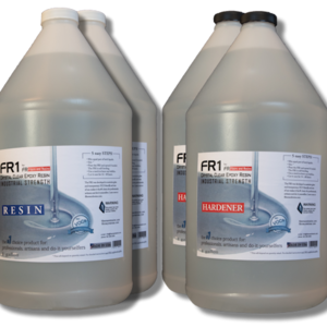 FR1 Crystal Clear Epoxy Resin to use on river tables, bar counter tops and table tops - 4 gallon kit - by FIBERS & RESINS